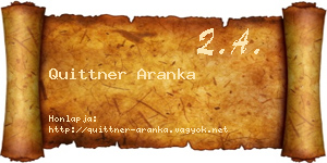 Quittner Aranka névjegykártya